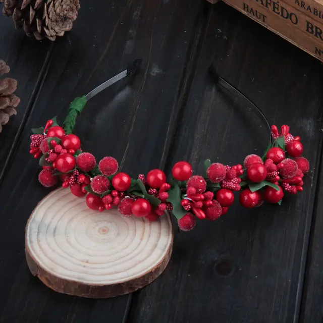 Glass Beads Garland Travel Photo Headwear Red - Shop at LoveMi