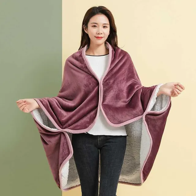 Student Lunch Break Single Office Nap Thick Shawl Blanket Purple - Shop at LoveMi