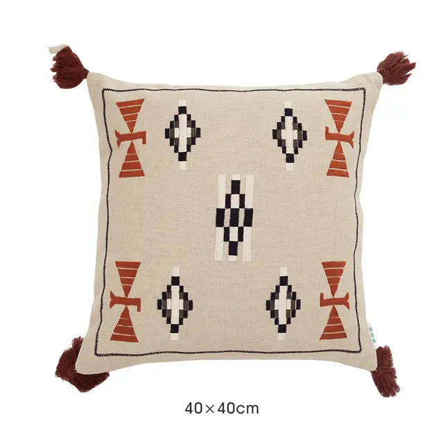 Net Red Sofa Pillow Moroccan Geometric Tassel Pillowcase Printed Pattern - Shop at LoveMi