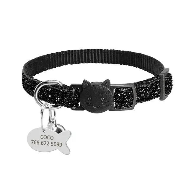Safety Breakaway Cat Collars Quick Release Kitten Bling Black - Shop at LoveMi