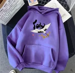 Creative Personality Pattern Hooded Sweater - Purple