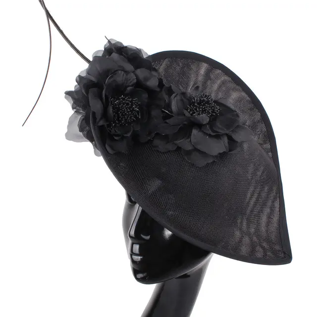 Accessories Feather Headdress Banquet Net Yarn Hair Accessories Photo Hat Black - Shop at LoveMi