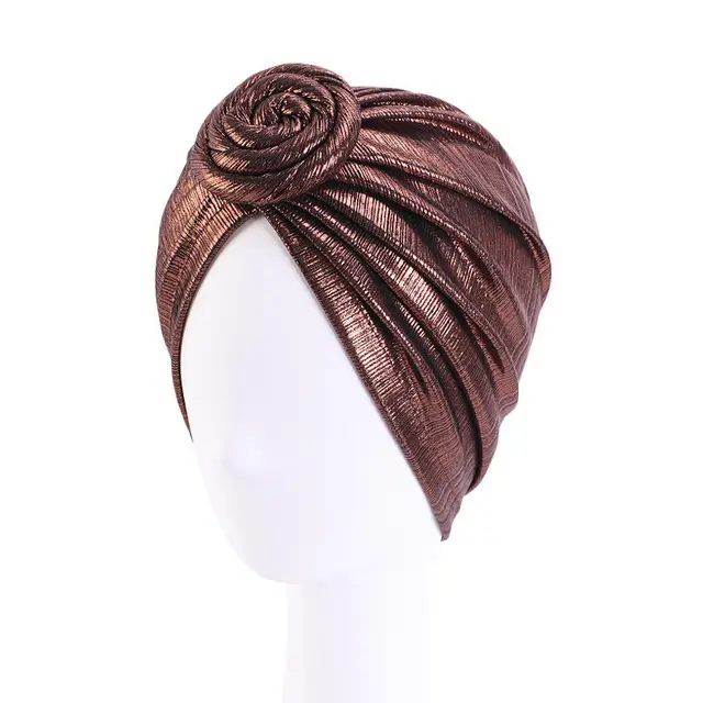 Bronzing Ethnic Wind Disc Flower Knotted Pullover Hat Bronze - Shop at LoveMi