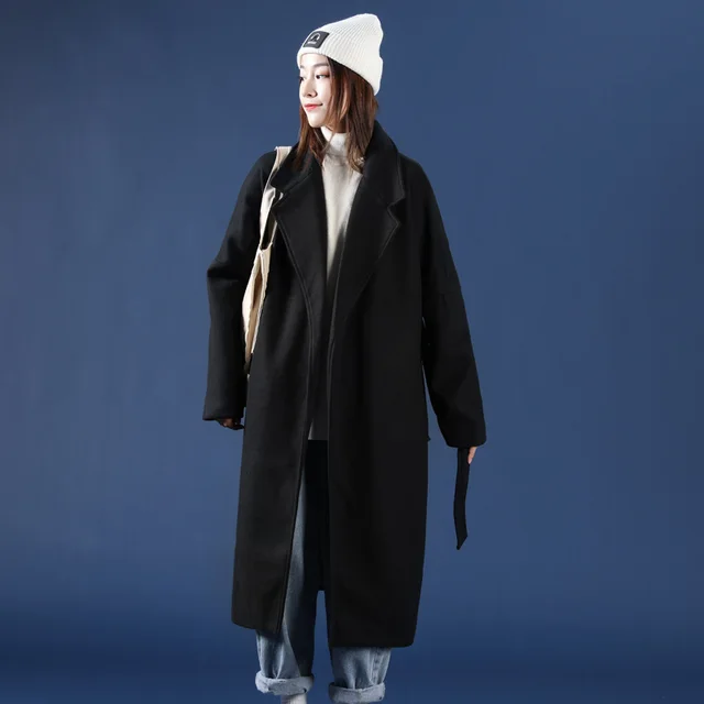 Men's And Women's Same Style Long Over the knee Trench Coat Black - Shop at LoveMi
