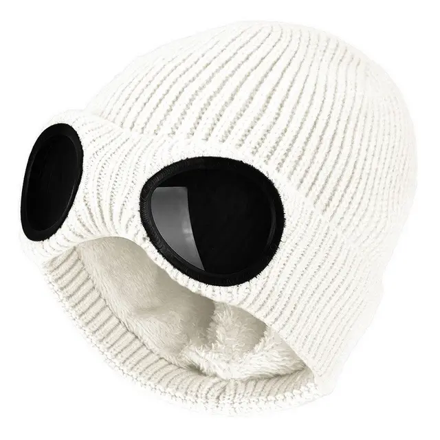 Autumn And Winter Outdoor Plus Velvet Warm Knitted Woolen Hat White - Shop at LoveMi
