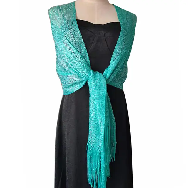 Lurex Flat Towel Bridal Prom Wedding Party Evening Dress Shawl Green - Shop at LoveMi