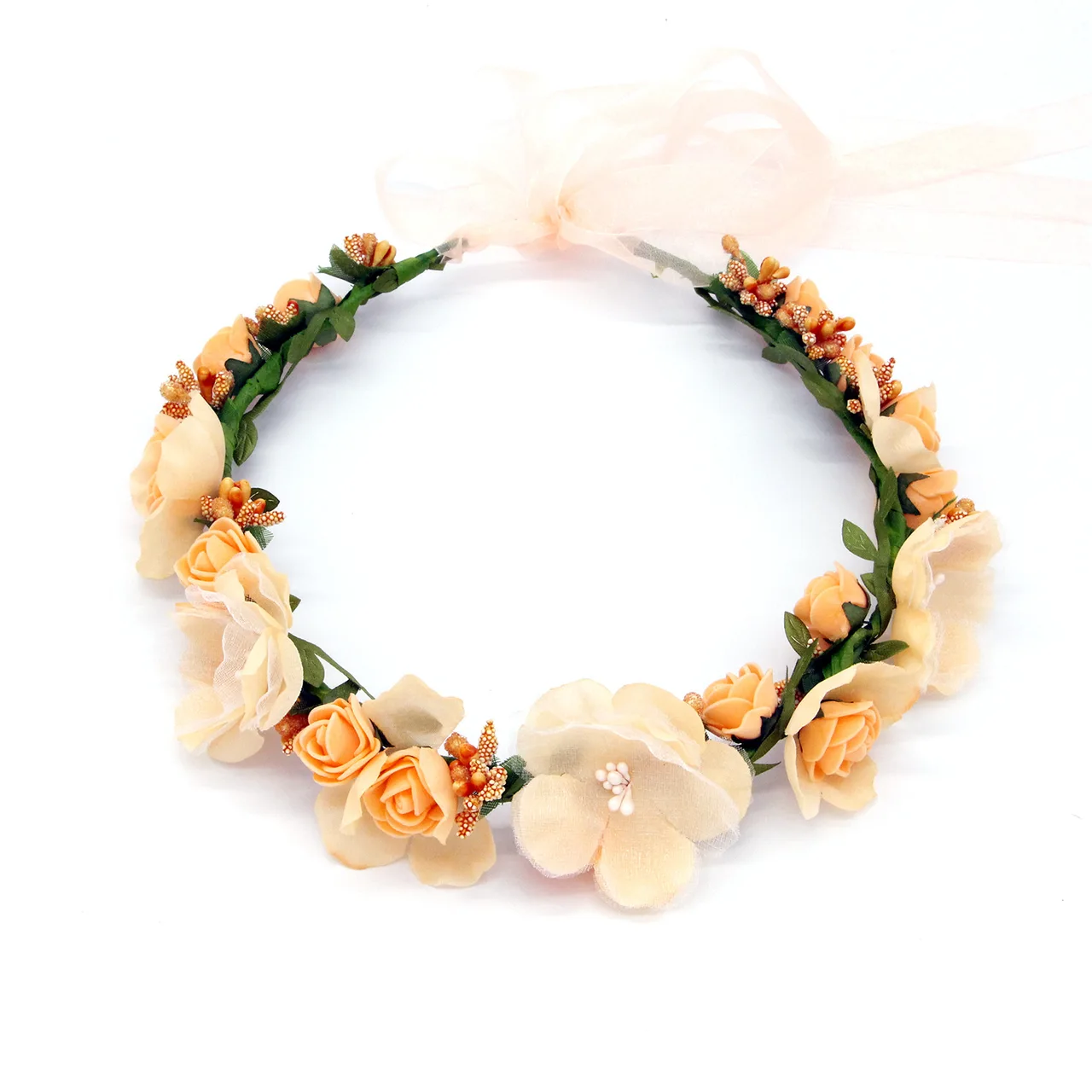 Simulation Garland Headdress Hair Accessories Seaside Holiday Head Flower - Orange Garland