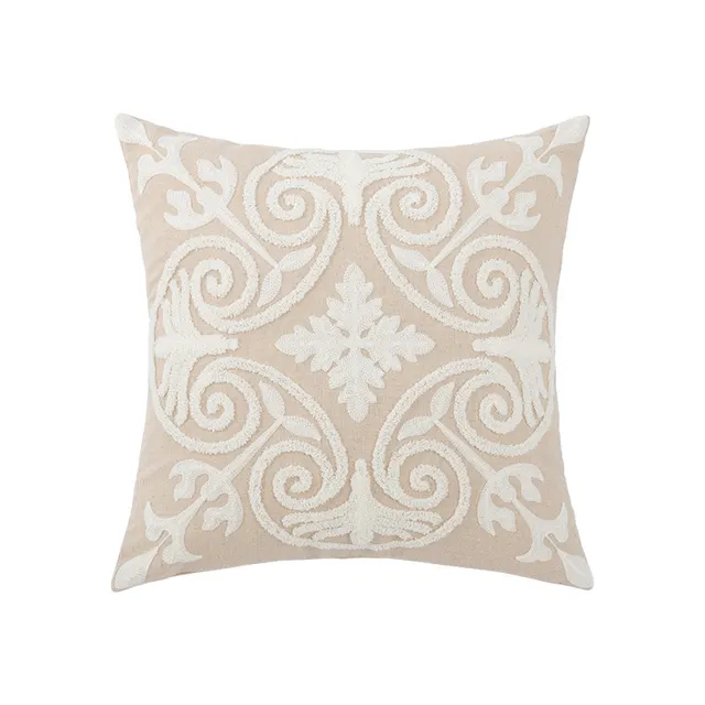 Nordic Sofa Pillow Cushion Cotton Canvas Chain Embroidered Pillowcase - Shop at LoveMi