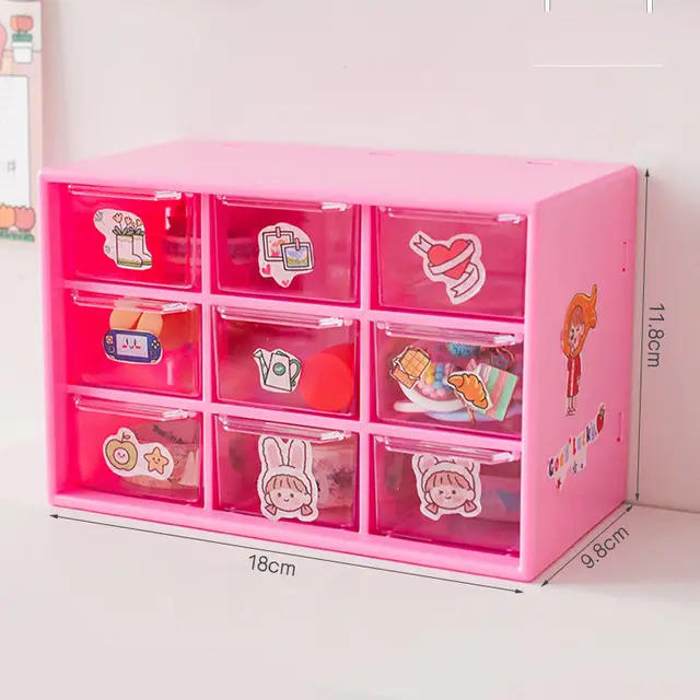 Bedroom Jiugongge Stationery And Jewelry Storage And Organizing Box Nine Gridrose Red - Shop at LoveMi