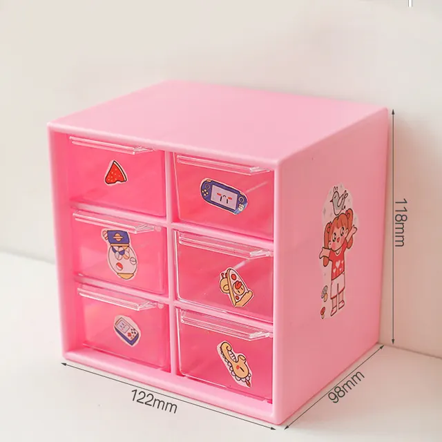 Bedroom Jiugongge Stationery And Jewelry Storage And Organizing Box Six Gridsrose Red - Shop at LoveMi