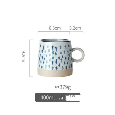 Retro Pastoral Water Cup Embossed Stoneware Mug 7 Style - Shop at LoveMi