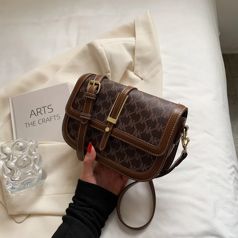 Retro Women's Fashion Texture One shoulder Messenger Bag Coffee - Shop at LoveMi