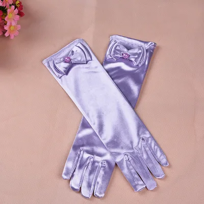 Mid Length Girls Wedding Gloves Accessories Light Purple - Shop at LoveMi