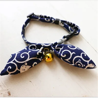 New Year's Pet And Wind Bow Tie Cat Puppy Rabbit Ear Collar Bell Blue - Shop at LoveMi