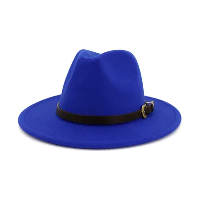 Female British Classic Woolen Hat With Big Brim And Versatile Flat Brim Royal - Shop at LoveMi