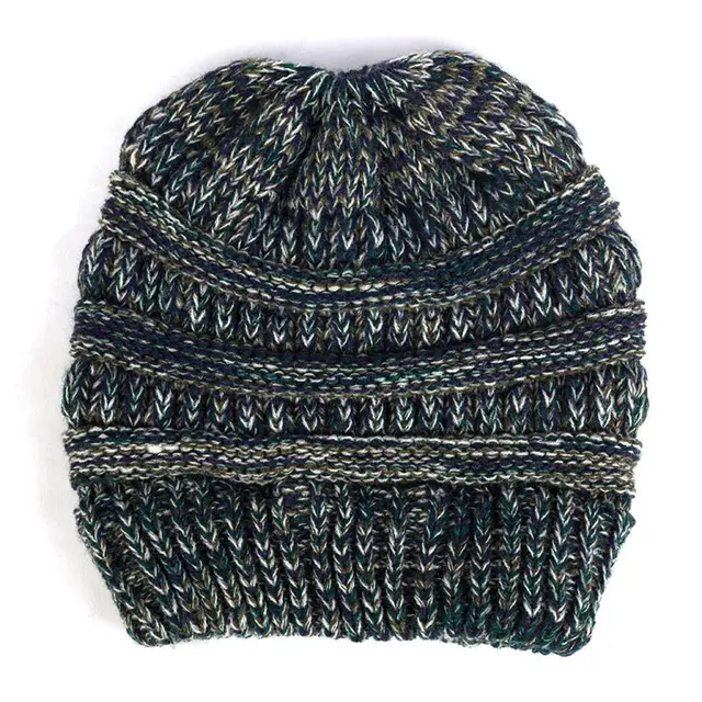 Autumn And Winter Multicolor Pullover Empty Top Hat Green - Shop at LoveMi