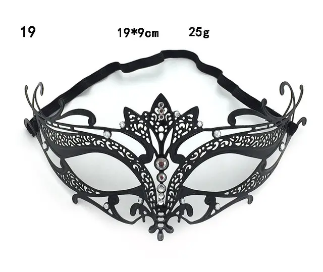Metal Diamond Mask Festival Masquerade Adult Princess Half Face Men And Women Wrought Iron 19Style - Shop at LoveMi