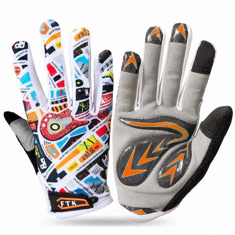 Children's Riding Gloves Long Finger Non-slip - Line Guitar