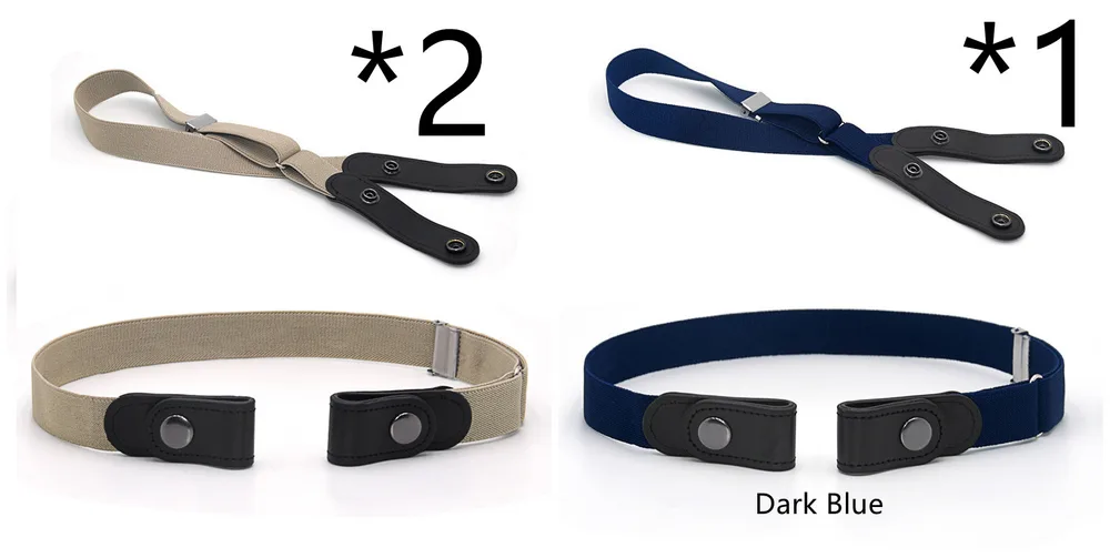 Jeans Belt Seamless Elastic Without Buckle All-match Lazy Belt - 11Set