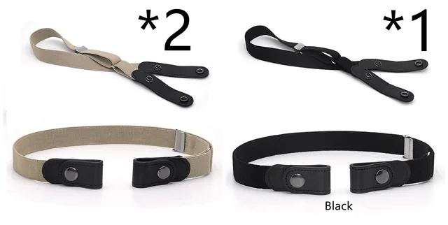 Jeans Belt Seamless Elastic Without Buckle All match Lazy Belt 12Set - Shop at LoveMi