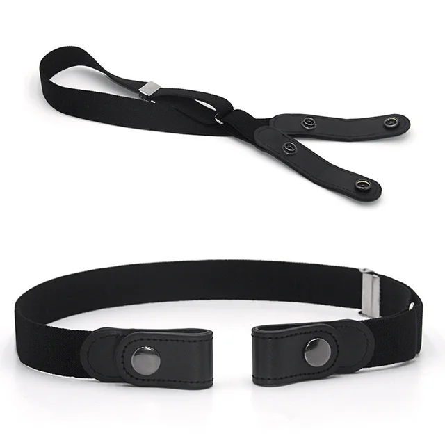 Jeans Belt Seamless Elastic Without Buckle All match Lazy Belt Black - Shop at LoveMi