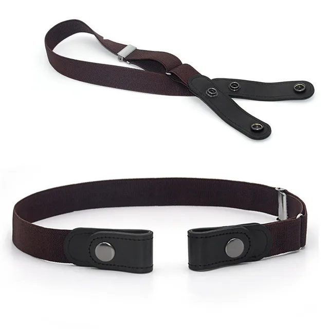 Jeans Belt Seamless Elastic Without Buckle All match Lazy Belt Coffee - Shop at LoveMi