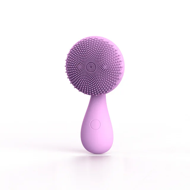 Magnetic Bead Rotating Rubbing Massage Silicone Facial Cleanser Purple - Shop at LoveMi
