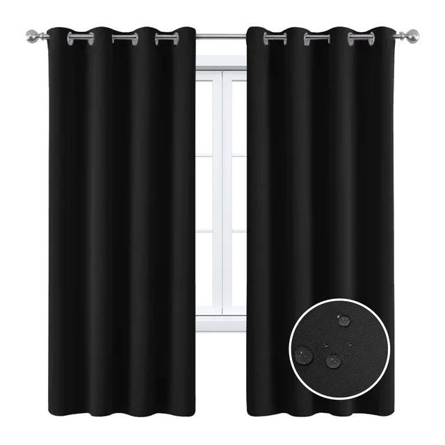 Full Blackout Curtain With Black Lining On The Back Black - Shop at LoveMi