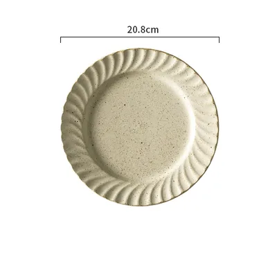 Japanese Creative Phoenix Plate Handmade Old Stoneware Tableware Natural Color - Shop at LoveMi
