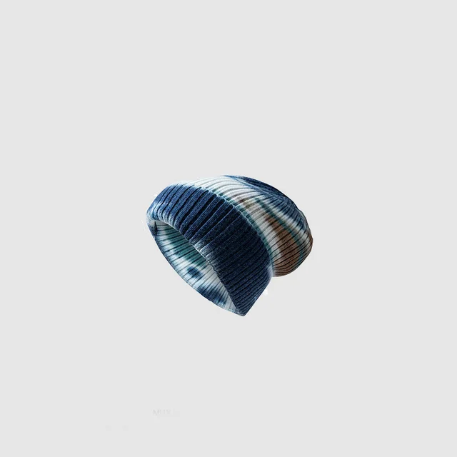 Simple Gradient Knitted Tie dye Woolen Hat Blue White Coffee - Shop at LoveMi