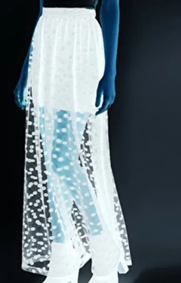 Perspective Polka Dot Mesh Skirt Sexy White - Shop at LoveMi