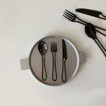 3Piece Black Dessert Set