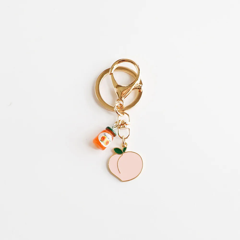 Girly Handmade Oil Dripping Cute Rabbit Peach Keychain 1Color - Shop at LoveMi
