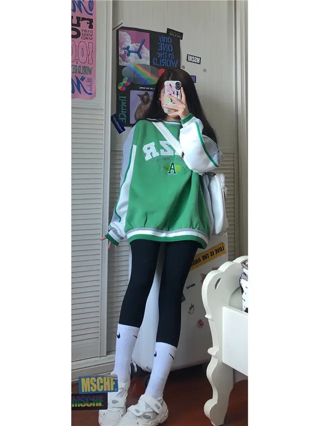 Women's New Hoodie Plus Velvet Thickening Loose Lazy Style Green - Shop at LoveMi