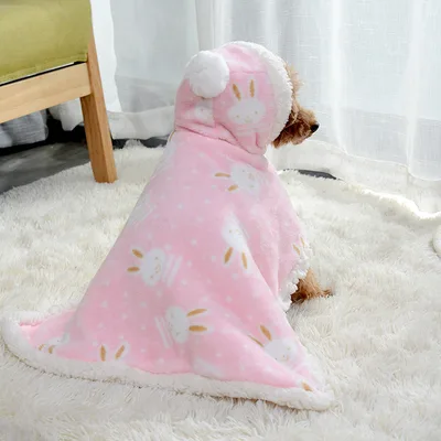Pet Pajamas Dog Sleeping Bag Plus Velvet To Keep Warm Pink - Shop at LoveMi