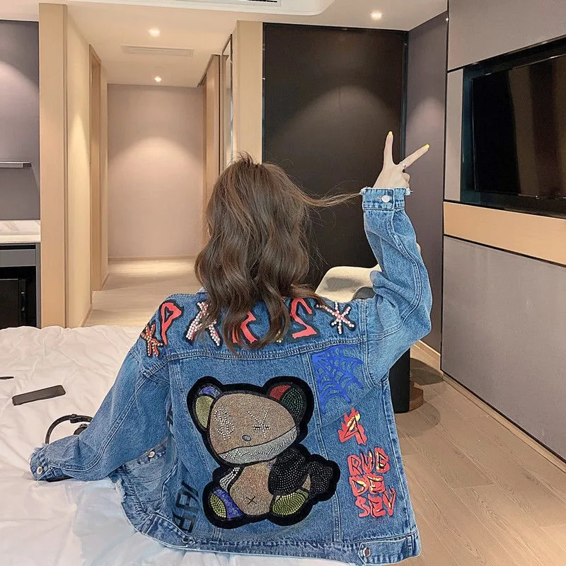 New Korean Women's Hooded Denim Short Jacket Light Blue - Shop at LoveMi