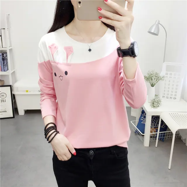 New Korean Version Of The Bottoming Shirt For Girls Pink - Shop at LoveMi
