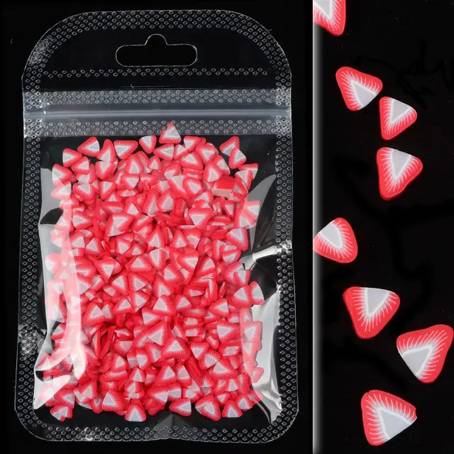 Soft Clay 10g Bag Of Fruit Summer Nail Jewelry Thin Patch Phototherapy Strawberry Slices - Shop at LoveMi