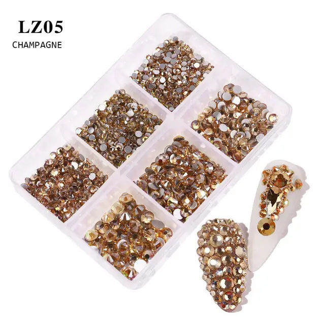 Nail Art Flat Rhinestone Set Mixed Color Rhinestones Lz05 - Shop at LoveMi