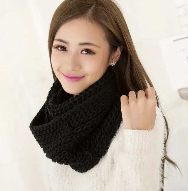 Women's Padded Warm And Cold proof Hooded Scarf Black - Shop at LoveMi