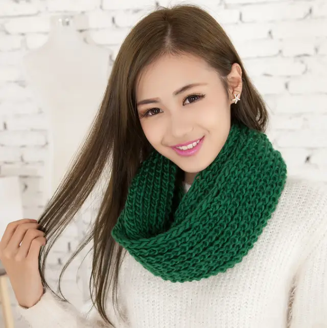 Women's Padded Warm And Cold proof Hooded Scarf Green - Shop at LoveMi