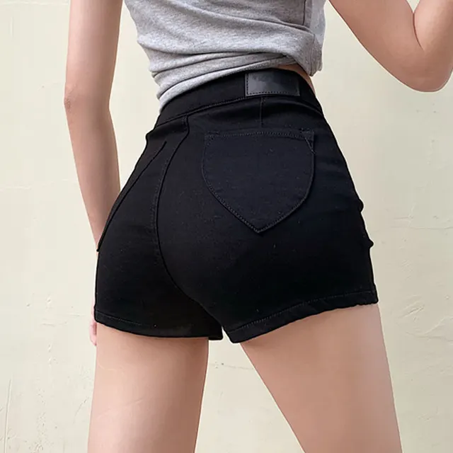 Women's Denim Shorts Are Loose And Versatile 9785Black - Shop at LoveMi