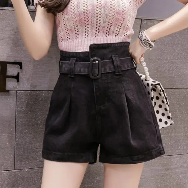 Women's Denim Shorts Are Loose And Versatile Black - Shop at LoveMi