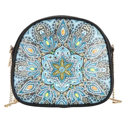 One shoulder Handmade Point Diamond Satchel Peacock Mandala Mandala - Shop at LoveMi