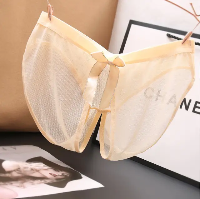 Sexy Transparent Ladies Low rise Seamless Mesh Briefs Apricot - Shop at LoveMi