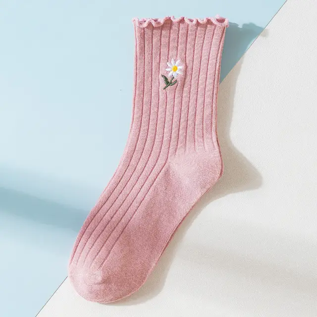 October 11 Loose Mouth Socks In Tube Cotton Confinement Socks Pink - Shop at LoveMi