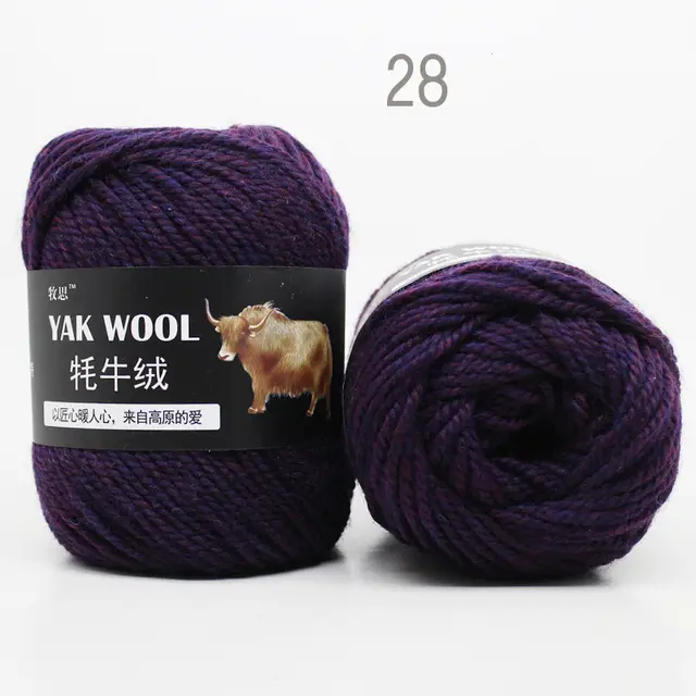 Cow Wool Yarn Scarf Thread Hat 245 Stick Needle Hand knitted Medium Thick Coat Black And Purple - Shop at LoveMi