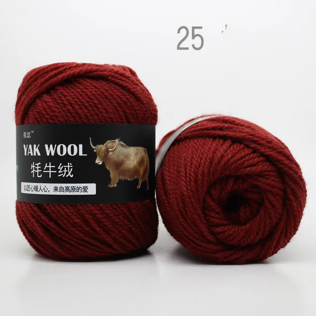 Cow Wool Yarn Scarf Thread Hat 245 Stick Needle Hand knitted Medium Thick Coat Brown Red - Shop at LoveMi