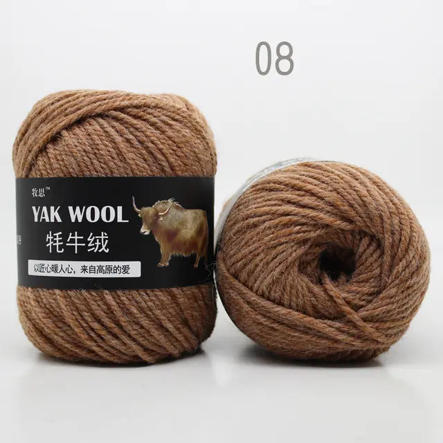 Cow Wool Yarn Scarf Thread Hat 245 Stick Needle Hand knitted Medium Thick Coat Camel - Shop at LoveMi