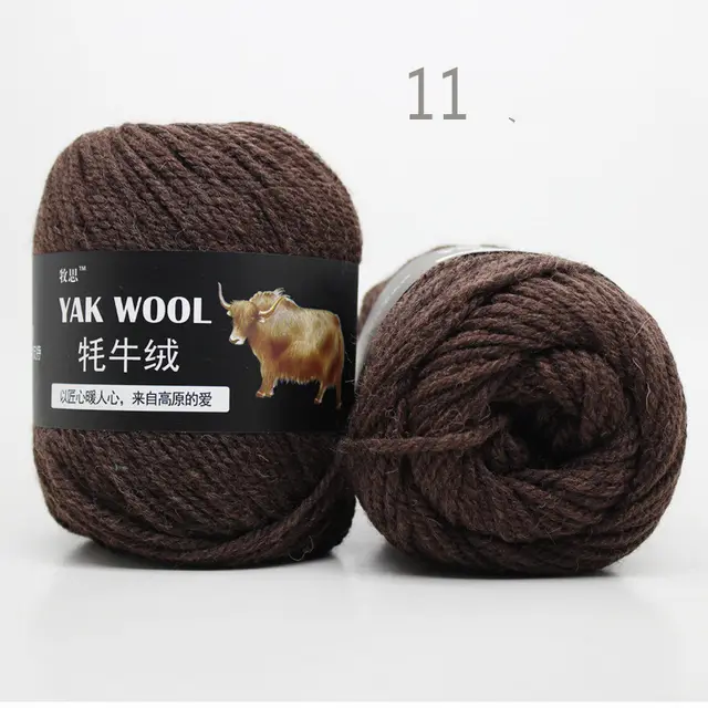 Cow Wool Yarn Scarf Thread Hat 245 Stick Needle Hand knitted Medium Thick Coat Dark Brown - Shop at LoveMi